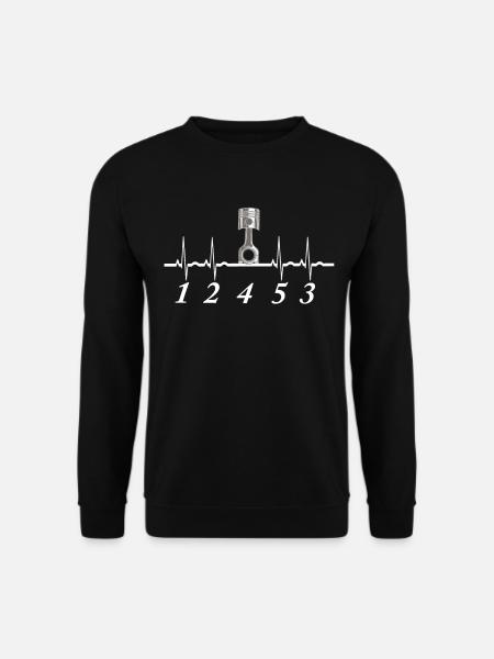 5 Zylinder Herzschlag 1 2 4 5 3 Turbo Kfz Geschenk - Unisex Pullover - Schwarz