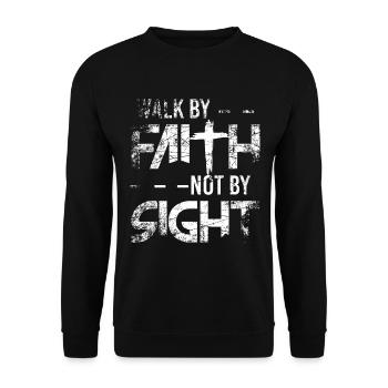 Marche par la foi croyants de la foi religion croix de l'église - Sweat-shirt Unisexe - noir - Devant - Alina (178cm) & Michal (187cm)