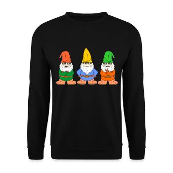 Wichtel Zwerge - Unisex Pullover - Schwarz - Vorne - Alina (178cm) & Michal (187cm)