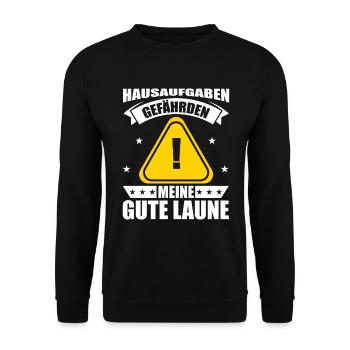 Schüler - Unisex Pullover - Schwarz - Vorne - Alina (178cm) & Michal (187cm)