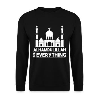 Alhamdullah Mosque Muslim Quran Religion Islam - Unisex Sweatshirt - black - Front - Alina (178cm) & Michal (187cm)