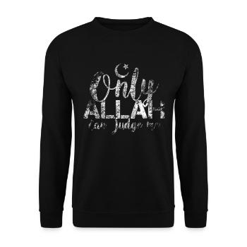 Allah Crescent God Islam Muslims Muslim Quran - Unisex Sweatshirt - black - Front - Alina (178cm) & Michal (187cm)