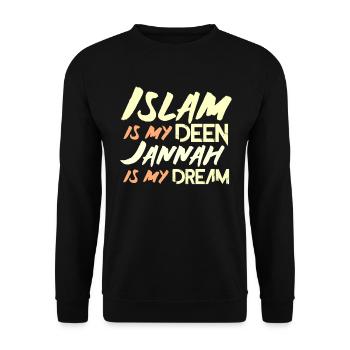Islam Geschenk - Unisex Pullover - Schwarz - Vorne - Alina (178cm) & Michal (187cm)