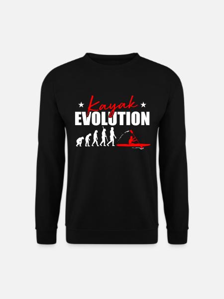 Kayak Evolution Kajak Entwicklung Kayaker Kajaker - Unisex Pullover - Schwarz
