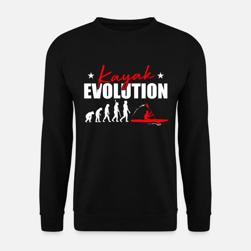 Kayak Evolution Kajak Entwicklung Kayaker Kajaker - Unisex Pullover - Schwarz