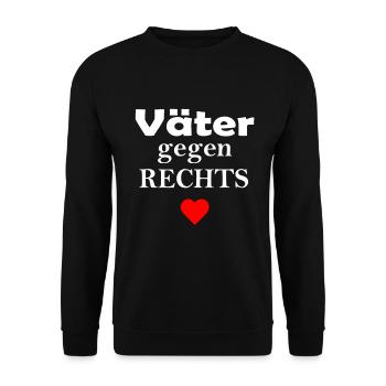 Väter gegen Rechts Anti Rassismus FCK AFD Nazis f - Unisex Pullover - Schwarz - Vorne - Alina (178cm) & Michal (187cm)