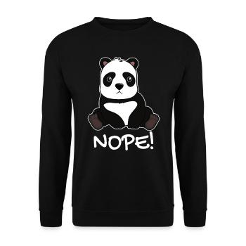 nope! panda lazy cute animal gift - Unisex Sweatshirt - black - Front - Alina (178cm) & Michal (187cm)