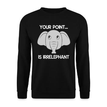 your point is irrelephant funny elephant gift - Unisex Sweatshirt - black - Front - Alina (178cm) & Michal (187cm)