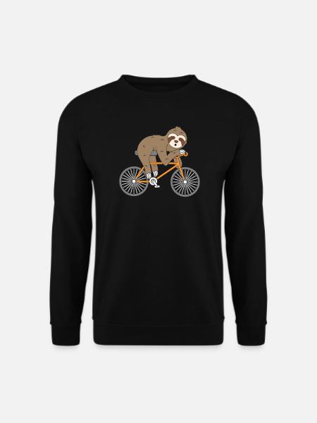 Sloth Bicycle Faultier Fahrrad - Unisex Pullover - Schwarz