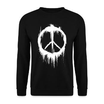 Signe de la paix des années 60 des années 70 rétro hippie - Sweat-shirt Unisexe - noir - Devant - Alina (178cm) & Michal (187cm)