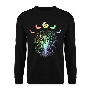 Lune lune phases arbre écologiste cadeau - Sweat-shirt Unisexe - noir - Devant - Alina (178cm) & Michal (187cm)