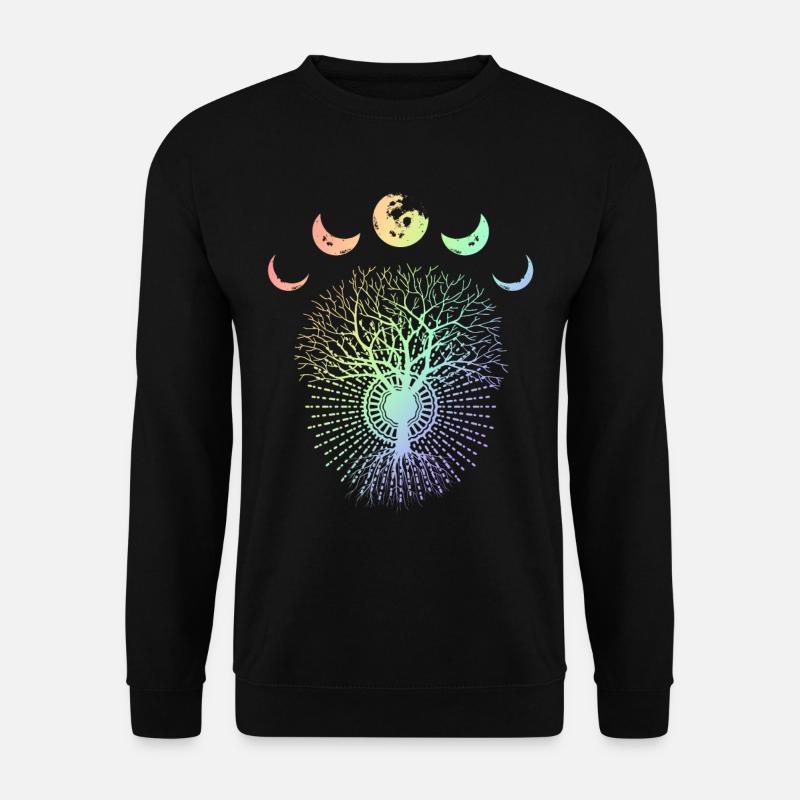 Moon moon phases tree environmentalist gift - Unisex Sweatshirt - black