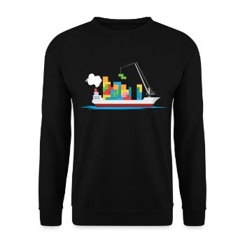 Cargos bloque les navires jouets - Sweat-shirt Unisexe - noir - Devant - Alina (178cm) & Michal (187cm)