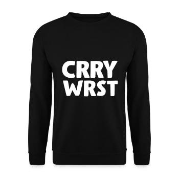 Love Currywurst Fast Food Snack - Unisex Sweatshirt - black - Front - Alina (178cm) & Michal (187cm)