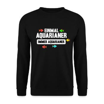 Aquarianer Aquaristik Aquarium Fische Geschenk - Unisex Pullover - Schwarz - Vorne - Alina (178cm) & Michal (187cm)
