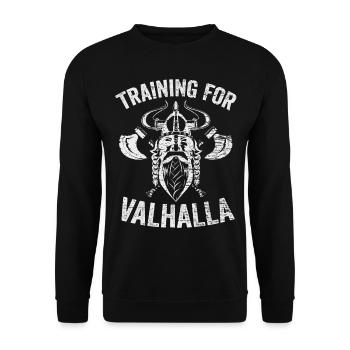 Vikings Valhalla - Unisex Sweatshirt - black - Front - Alina (178cm) & Michal (187cm)