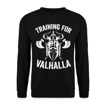 Odin Wikinger Valhalla Krieger Mittelalter - Unisex Pullover - Schwarz - Vorne - Alina (178cm) & Michal (187cm)