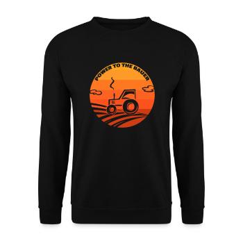 Power to the Farmer - Denglish- Young Farmer Farmer - Unisex Sweatshirt - black - Front - Alina (178cm) & Michal (187cm)