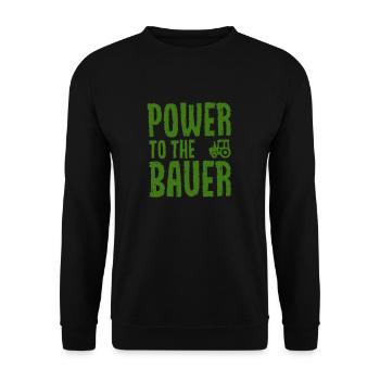 Power to the Farmer - Denglish- Young Farmer Farmer - Unisex Sweatshirt - black - Front - Alina (178cm) & Michal (187cm)