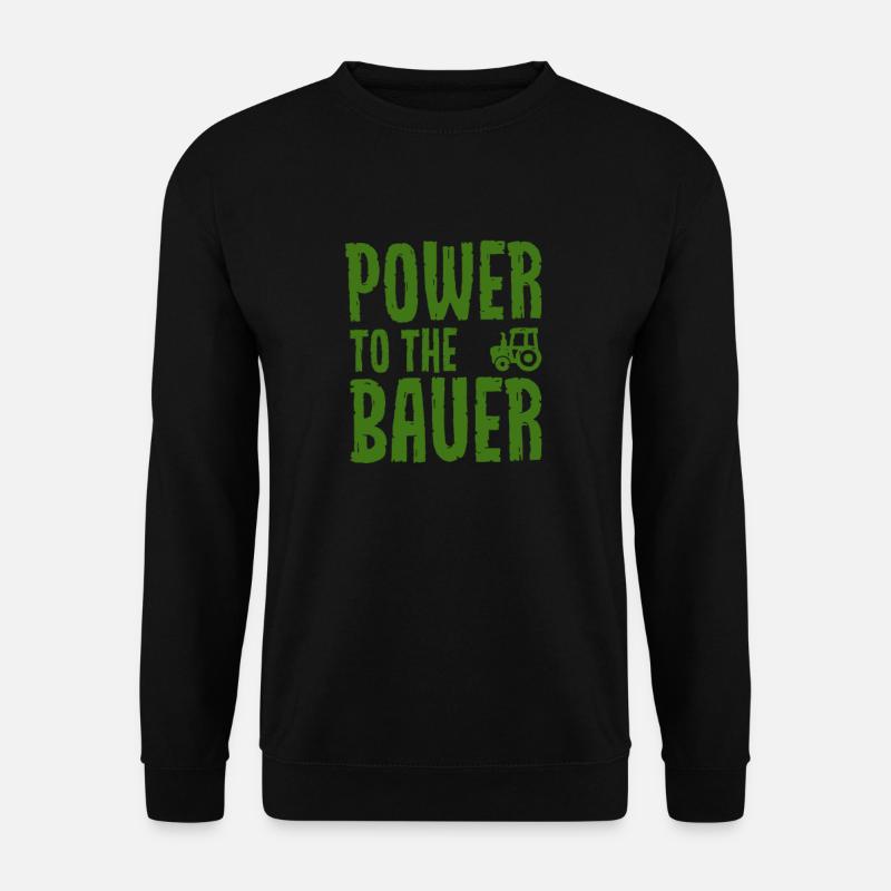 Power to the Bauer - Denglisch- Jungbauer Landwirt - Unisex Pullover - Schwarz