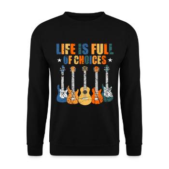Guitariste guitariste guitariste disant drôle - Sweat-shirt Unisexe - noir - Devant - Alina (178cm) & Michal (187cm)
