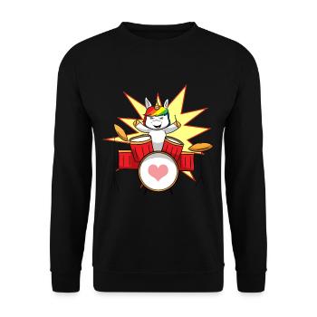 Unicorn drums drums - Unisex Sweatshirt - black - Front - Alina (178cm) & Michal (187cm)