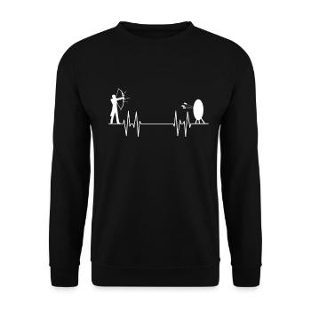 EKG heartbeat heartbeat archery archery - Unisex Sweatshirt - black - Front - Alina (178cm) & Michal (187cm)