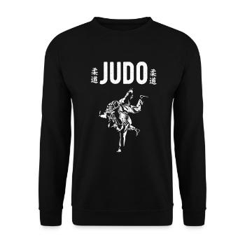 judo - Unisex Sweatshirt - black - Front - Alina (178cm) & Michal (187cm)