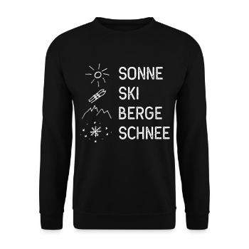 Sun, ski, mountains, snow - Unisex Sweatshirt - black - Front - Alina (178cm) & Michal (187cm)
