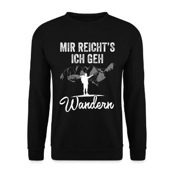 Mir reicht's ich geh Wandern - Unisex Pullover - Schwarz - Vorne - Alina (178cm) & Michal (187cm)
