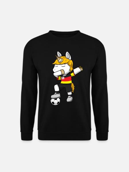 Einhorn Fußball Fusball - Unisex Pullover - Schwarz