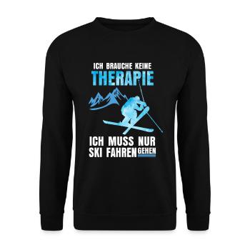 Ski Skier Therapie - Unisex Pullover - Schwarz - Vorne - Alina (178cm) & Michal (187cm)