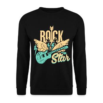 Guitare électrique Rock Star - Sweat-shirt Unisexe - noir - Devant - Alina (178cm) & Michal (187cm)