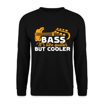 Bassgitarre wie Gitarre, aber cooler - Unisex Pullover - Schwarz - Vorne - Alina (178cm) & Michal (187cm)