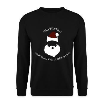 Noël Ho apporte-moi un vin chaud Nikolau - Sweat-shirt Unisexe - noir - Devant - Alina (178cm) & Michal (187cm)