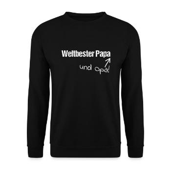 Weltbester Papa und Opa Süßes Geschenk für Opas - Unisex Pullover - Schwarz - Vorne - Alina (178cm) & Michal (187cm)