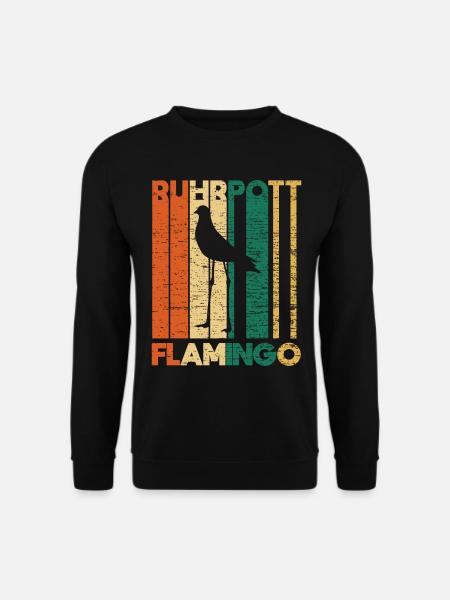 Taube Flamingo Ruhrpott Ruhrgebiet Retro - Unisex Pullover - Schwarz