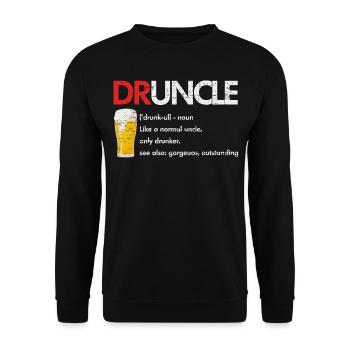 Uncle Godfather Beer Drinking Gift - Unisex Sweatshirt - black - Front - Alina (178cm) & Michal (187cm)