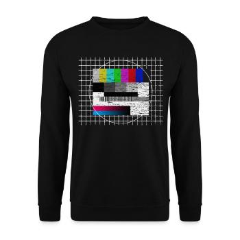 Test photo old school 70s television 80s retro devise - Sweat-shirt Unisexe - noir - Devant - Alina (178cm) & Michal (187cm)