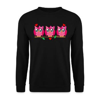 Hiboux aigle hiboux - Sweat-shirt Unisexe - noir - Devant - Alina (178cm) & Michal (187cm)