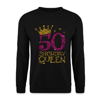 50e anniversaire de la reine 50e anniversaire de la reine 50 ans - Sweat-shirt Unisexe - noir - Devant - Alina (178cm) & Michal (187cm)
