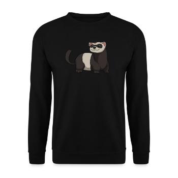 Ferret Frettchen - Unisex Pullover - Schwarz - Vorne - Alina (178cm) & Michal (187cm)