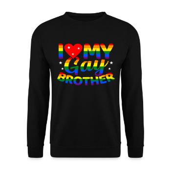 J'aime mon frère gay LGBT Pride - Sweat-shirt Unisexe - noir - Devant - Alina (178cm) & Michal (187cm)