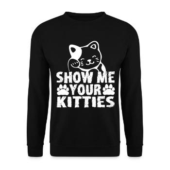 Chat amoureux des chats chat amoureux des chats minou - Sweat-shirt Unisexe - noir - Devant - Alina (178cm) & Michal (187cm)