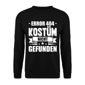 Error 404 Karneval Fasching Kostüm - Unisex Pullover - Schwarz - Vorne - Alina (178cm) & Michal (187cm)