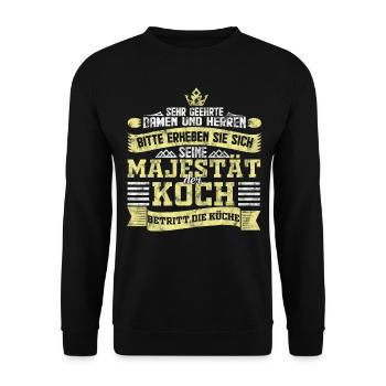Koch - Unisex Pullover - Schwarz - Vorne - Alina (178cm) & Michal (187cm)