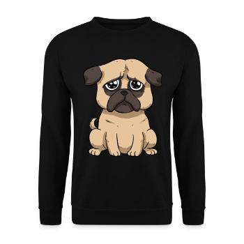 Carlin triste - Sweat-shirt Unisexe - noir - Devant - Alina (178cm) & Michal (187cm)