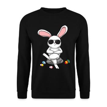 Easter Bunny Easter Bunny Cool Easter eggs - Unisex Sweatshirt - black - Front - Alina (178cm) & Michal (187cm)