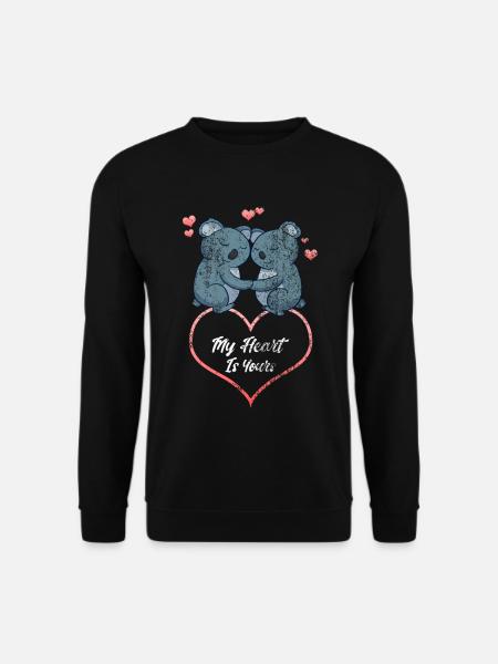Mein Herz gehört Dir Liebesbeweis Partnerlook Part - Unisex Pullover - Schwarz