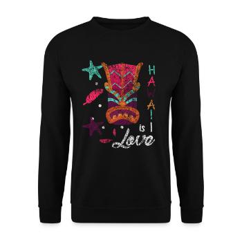 Hawaii Vacations Love - Unisex Pullover - Schwarz - Vorne - Alina (178cm) & Michal (187cm)